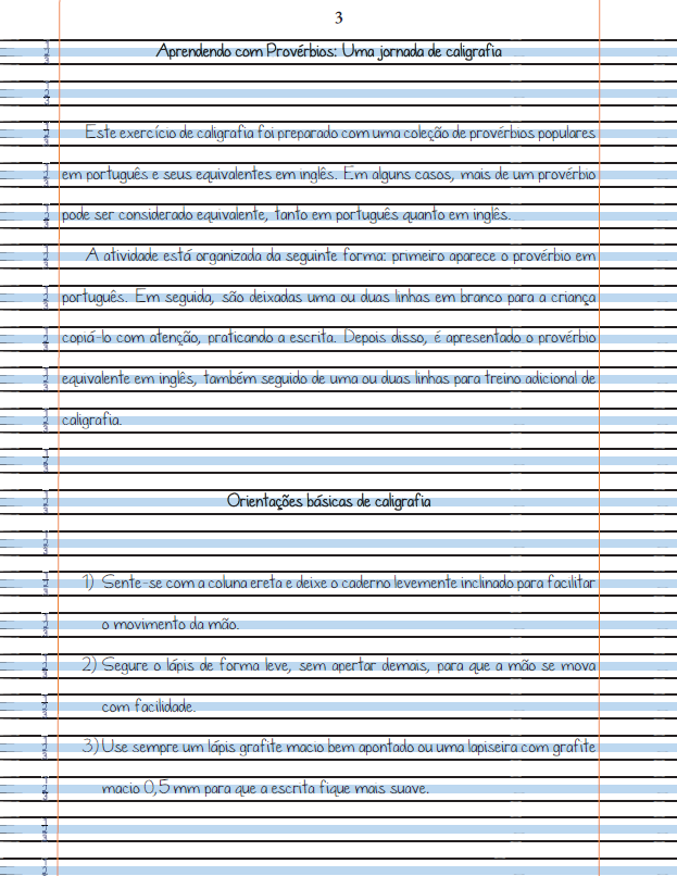 Aprendendo com Provérbios: Uma Jornada de Caligrafia (Fôrma - A4) amostra